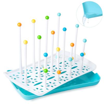 China Wholesale BPA Free Baby Nipple Bottle Holder Drying Bottle Dryer Easy Clean Dryer Rack With Tray for sale