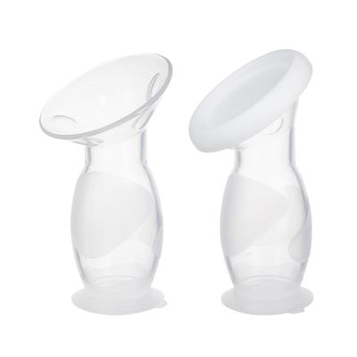 China High Quality Free Suction Manual Silicone BPA Free Milk Saver Hands Free Portable Breast Pump With Lid for sale