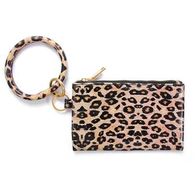 China Fashion and Convenient Hot Selling Multifunctional Round Leather Matching Wallet Girl Purse PU Key Chain Wristlet Card Holder Amazon Wristband for Women for sale