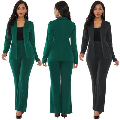 China Breathable 2 Pieces Fit Set Straight Smooth Formal Lady Uniform Designs Office Suit Panty Shawl Collar For Women Business Work Wear for sale