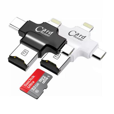 China 4 In 1 Micro Memory USB SD Card Reader USB 2.0 ABS Shell For Computer / Mobile Phone for sale