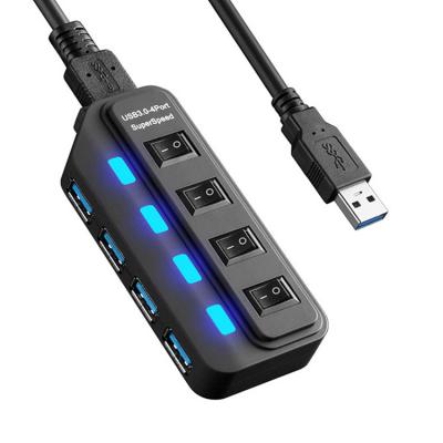 China High Performance Usb Extension Hub 12V 5A Black 4 Port Plugable Usb 3.0 Hub for sale