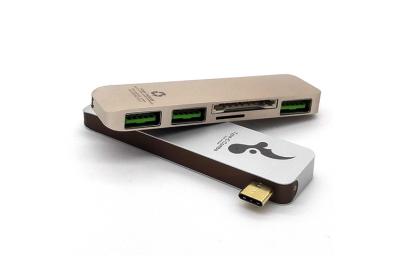 China Tipo delgado - velocidad multi 5Gbps del lector de tarjetas SD USB 3,0 del puerto USB de C para nuevo Macbook en venta