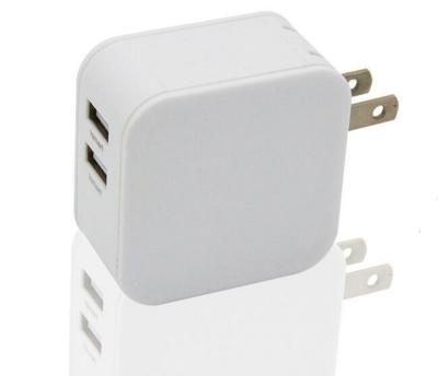 China White Smart 5V 3.1A Wall USB Charger 2 Port Safe Light Weight For Mobile Phone for sale