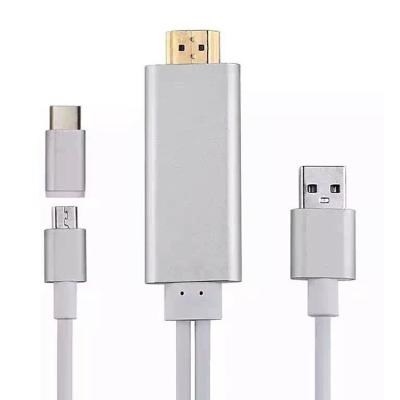 Cina Cavo ad alta velocità breve HDMI1.4 piano impermeabile di IPhone Samsung 8Pin HDMI in vendita