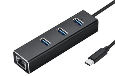 China Manufacturer supply 3 Port USB 3.0 Type C HUB With RJ45 Lan Ethernet Adapter for sale