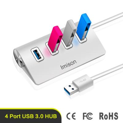 China Premium 4 Port 5Gbps Powered USB 3.0 Hub High Speed 9.8 *5.5 * 2.8cm For IMac MacBook for sale