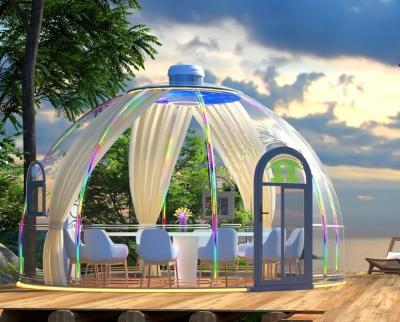 China Moderne Luxus-vorgefertigte modulare Gewächshäuser Wirbelsturmsicher PC-Kuppelzelt für Resort-Villa Capsule Dome Design zu verkaufen