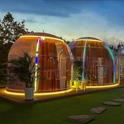 China Popular Venta Inmune Camping Hotel Cúpula Modular Tienda Cúpula Doble Casa con baño en venta