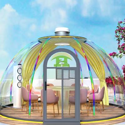 Cina Vendita calda stile moderno a forma di cupola all'aperto Mobile Starry Bubble House Green PC Steel Container Houses Villa Hotel Park in vendita