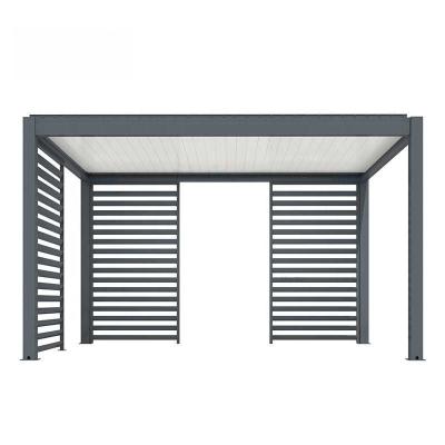 China Aluminum Alloy Pavilion Four Corner Outdoor Yard Shade Flip Louver Pavilion Leisure Canopy for sale