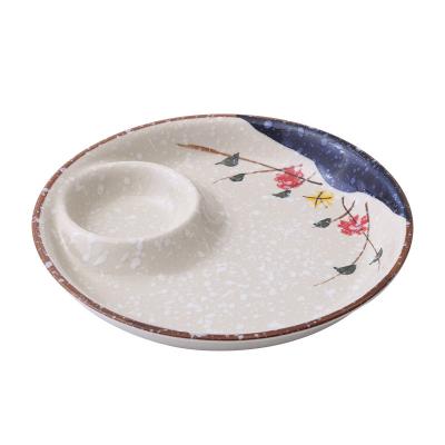 China Modern Japanese ceramic dumplings with sauce dish for Japanese