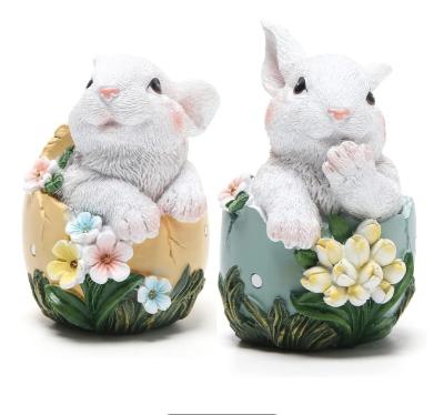 China Easter Craft Ornament Garden Study Ornament Easter Desktop Decoration Easter Bunny Egg Resin Statue Resin for sale