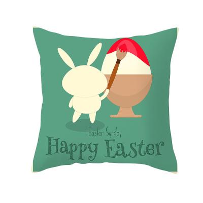 China Sofa Cushion Cover Peach Skin Bed Headrest Pillow Cartoon Rabbit Easter Pillowcase Sofa Bed Headrest Pillow With Core for sale