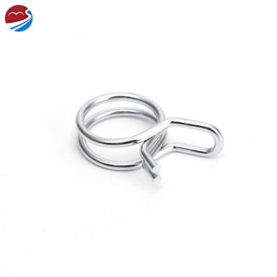 China China Supplier Metal Stainless Steel Wire Spring Clips Spring Steel Clamp Double Small Coil 12mm Width for sale