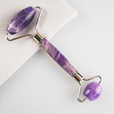 China Whitening Hot Selling Real Amethyst Purple Jade Roller For Face Massage Skin Care for sale