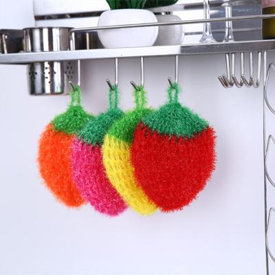 China Viable Handmade Strawberry Wiping Rags Washable Duster Cloth Dish Reusable Towel Kitchen Cleaning Cloths for sale