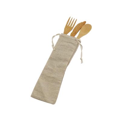 China Sustainable Bamboo Biodegradable Cutlery Utensils Eco Friendly Bamboo Cutlery Set With Gift Packing for sale