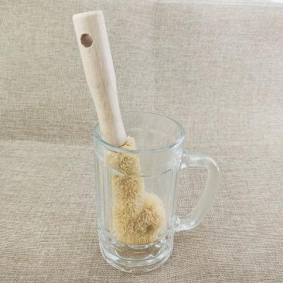 China Viable Hot Selling Cup Bottle Cleaning Brush Coconut Fiber Glass Brush for sale