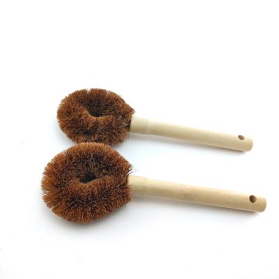 China Hot Sale Sustainable Natural Cleaning Scrub Brush Bottle Pan Dish Cleaning Kitchen Set Coconut Fiber Brush for sale