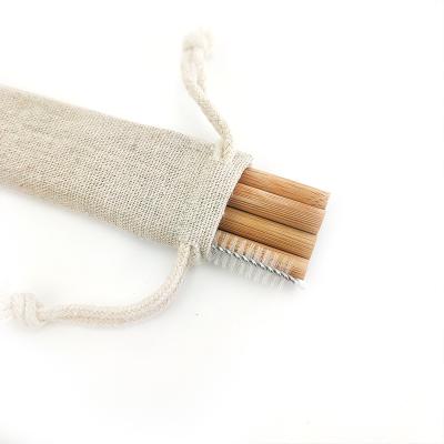 China Home / Hotel / Travel Vbatty Case Eco Friendly Drinking Made Branded Reusable Bamboo Straw With Brush And Straw for sale