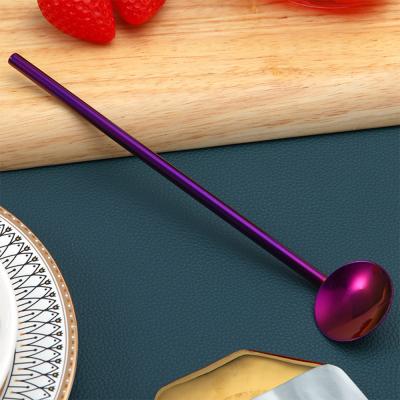 China Wholesale Sustainable Eco Friendly Reusable Straw Stainless Steel Metal Spoon Tea Straw For Bar And Party for sale