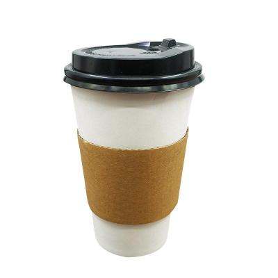 China Recyclable Customize 8oz 14oz Cold / Hot Drink Eco Friendly Compostable Disposable Pla Coated Double Lid Wall Ripple Paper Coffee Cups for sale