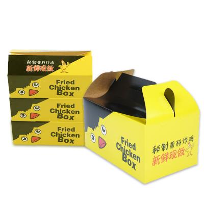 China Wholesale Disposable Recyclable Take Away Boxes French Fried Chicken Box Fast Food Wrapping Paper Food Packing Box for sale