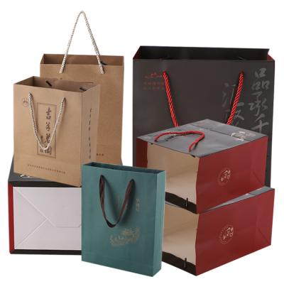 China Recyclable Luxury Custom 300gsm Folding Black Reusable Paper Bags Kraft Paper Jewelry Jewelry Shopping Bags for sale