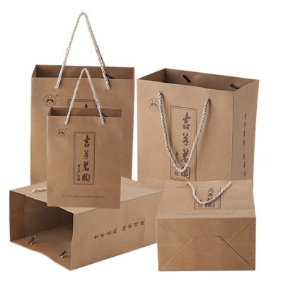 China Recyclable Custom White Kraft Paper Bulk Gift Packaging Bags Printed Eco - Friendly Recycled Shopping Paper Bags With Handles Your Own Logo for sale