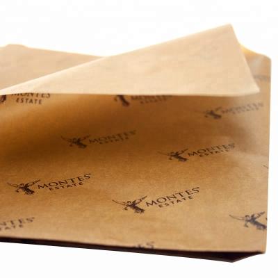 China Custom 22g Tissue Paper Moisture Proof FSC Logo Brown Kraft Paper Custom Gift Wrapping Tissue Packaging Paper for sale