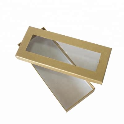 China Recyclable Beige Color Custom Kraft Paper Food Box With PVC Window For Cake , Cookie Packaging for sale