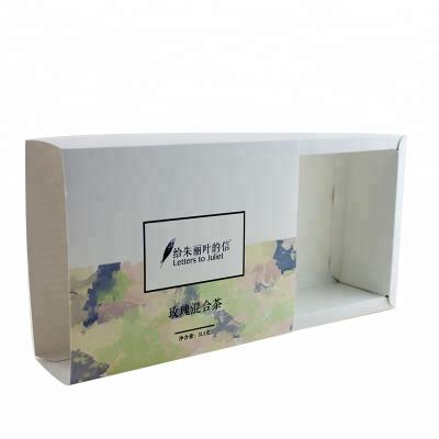 China Recyclable Rose Flower Tea Coffee Packaging Custom Foldable Paper Box Drawer Gift Box With Logo Print for sale