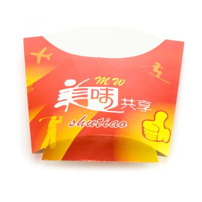 China Recycled Materials Logo Printing Kraft Paper Food Custom Take Out Box For French Fries Packaging for sale