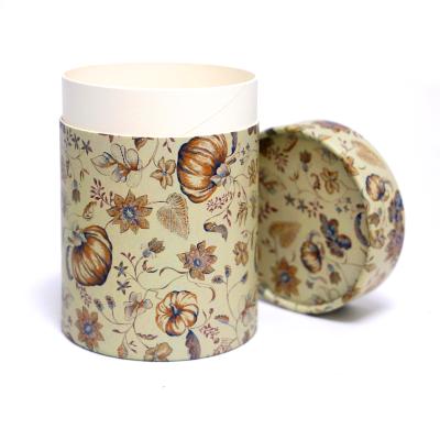 China FSC Cajas De Regalo Flower Printing Paper Recyclable Round Tube Packing Gift Box For Socks, Underwear Packaging for sale