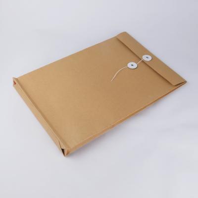 China Custom Business Envelope Wholesale Kraft Paper Button Closure A4 Envelopes Twine Envelopes for sale