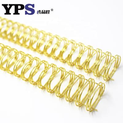 China Metal 2:1 Plated Gold Large Size Metal Double Loop Binding Spiral Wire O For Office Supplies for sale