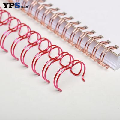 China Book Binding Pink Color Electroplate Ring Spiral Wire Double Wire For Office Supplies for sale