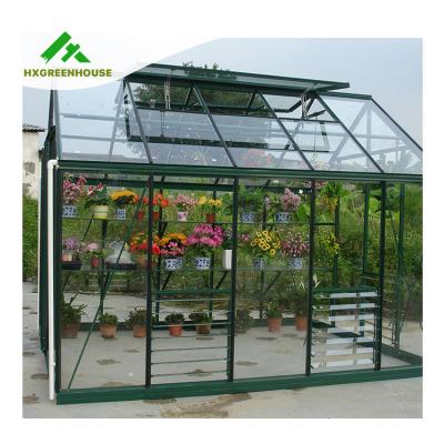 China Sustainable New Design Customization Planting Large Area Vegetable Greenhouse Glass Conservatory Room Glass House for sale