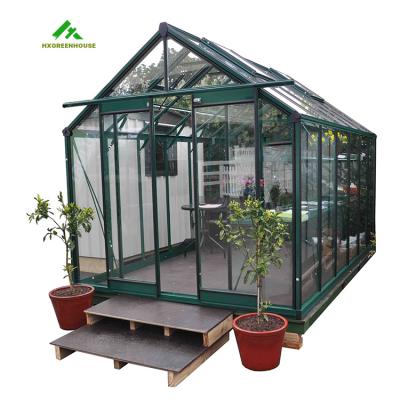 China Easily Assembled Commercial Glass Used Polycarbonate Green Houses Aluminum Frame Mini Small House Garden Greenhouse Other Greenhouses For Sale for sale