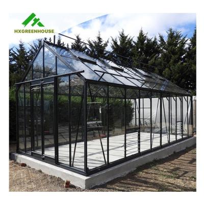 China Greenhouse Single-Span Parts Heavy Duty Prefab Glass Greenhouse Greenhouse Gardens Green House One Wind Stop Victorian Glass Greenhouses for sale