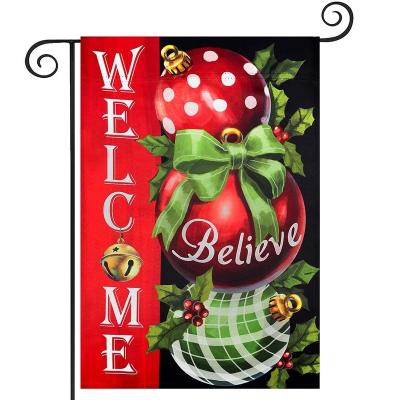 China 12 x 18 Inch Outdoor Healthcare Institutes Christmas Yard Flags Polyester Santa Double Sided Vertical Flags for Outdoor Christmas Decorations for sale