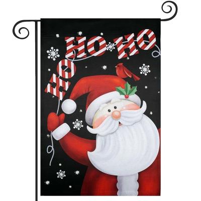 China 12 x 18 Inch Outdoor Healthcare Institutes Christmas Yard Flags Polyester Santa Double Sided Vertical Flags for Outdoor Christmas Decorations for sale