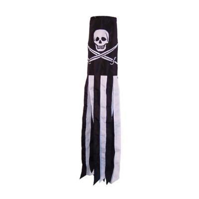 China 100% Polyester Outdoor Halloween Decor Pirate Jolly Roger Windsock Printed Hanging Decoration Custom Healthcare Institutes Pirate for sale