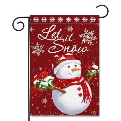 China Health Care Institutes Snowmen Christmas Welcome Let It Snow Garden Flag Winter Yard Decoration Flag Snowflake Patterns Flag Merry Christmas for sale