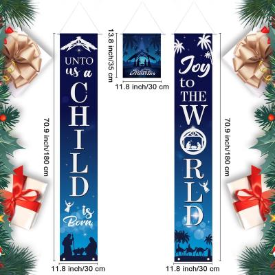 China Healthcare Institutes Front Door Custom Couplet for Happy Holiday Couplet Decoration Couplets Celebrating Events Christmas Outdoor Porch Banners for sale