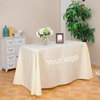 China Modern Custom Printed Any Logo Any Design Size Rectangular Table Cover Booth Exhibition Floor Table Cloth For Conference Advertising for sale