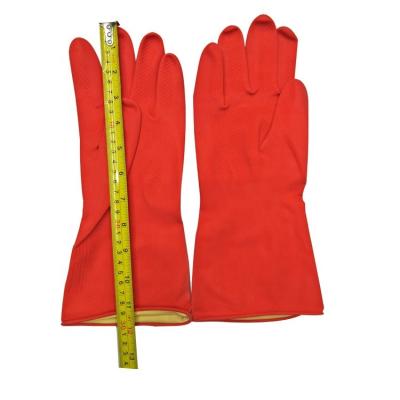 China Wholesale Cleaning 50g Red /Orange Colors Work Latex Cleaning Household Washing Glove Dish Rubber Glove for sale