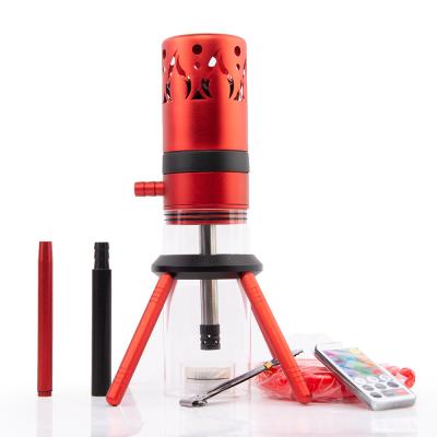 China 2021 Durable New Style Rocket Hookah Set Bar High Quality LED Rocket Pot Aluminum Arabian Hookah for sale