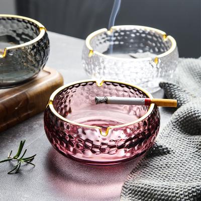 China Multifunctional Home Decor Phnom Penh Glass Luxury Creative Simplicity Colored Ashtray for sale